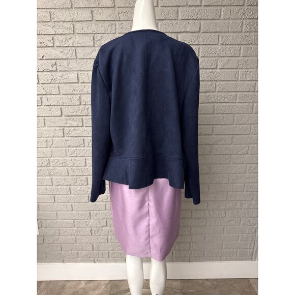 Chico’s Women Navy Long Sleeve Open Front Blazer Size 3 - Picture 2 of 8